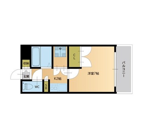 薬院大通駅 徒歩1分 7階の物件間取画像